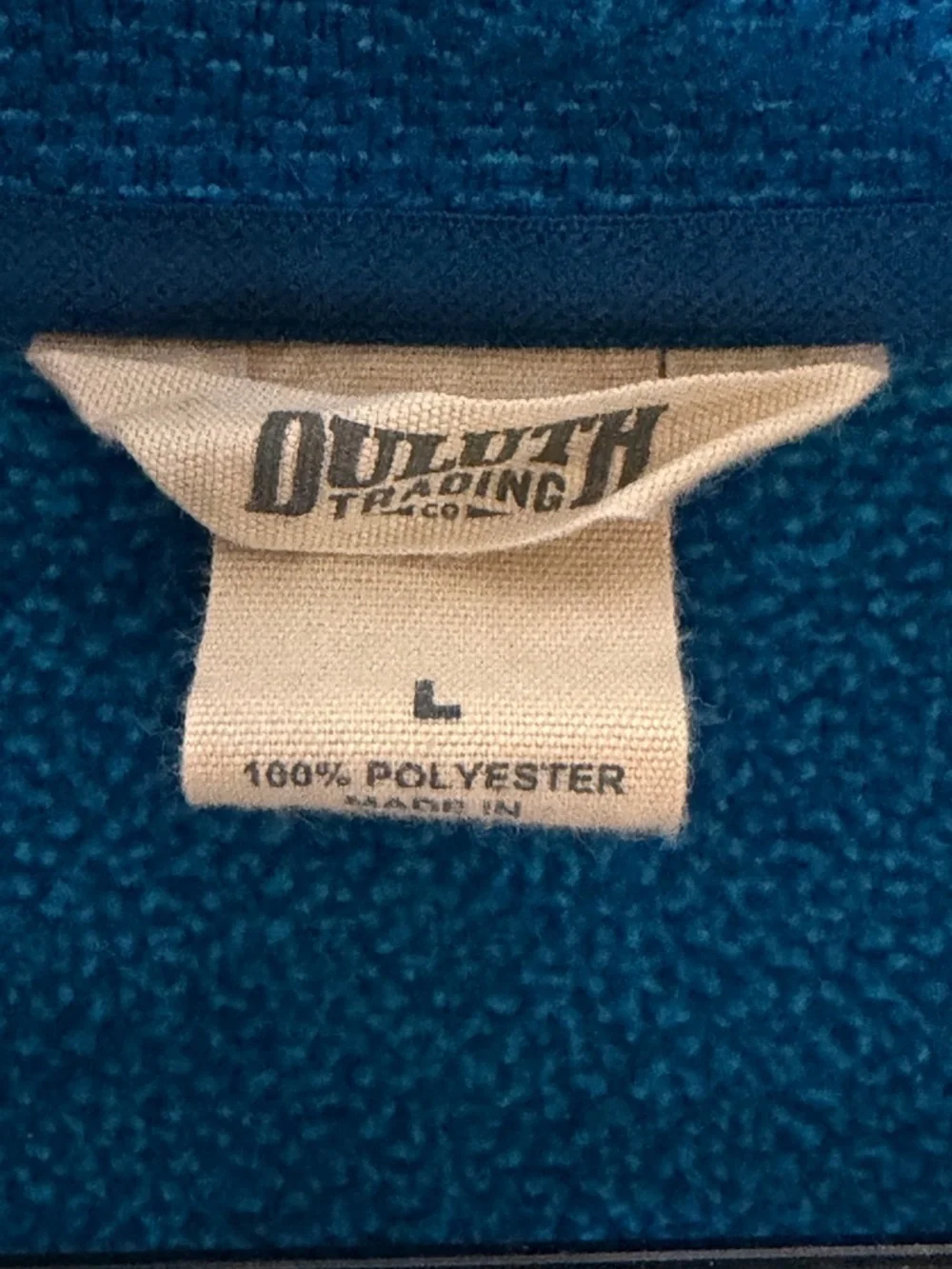 Duluth Trading Mens Large Fleece Vest Blue Full‎ Zip Outdoor Work